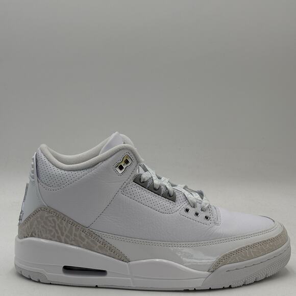 Nike Air Jordan 3 Retro White Metallic Silver Sneakers CT8532 111 Men Size 8 NEW main image 10